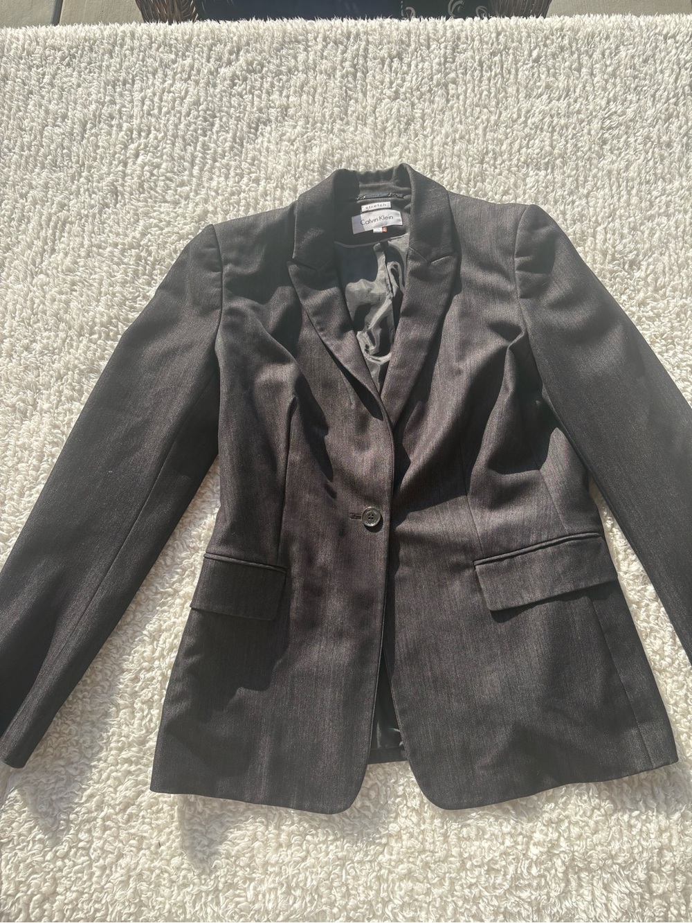Calvin Klein Black Women's Single-Button Blazer - Classic Tailored Jacket